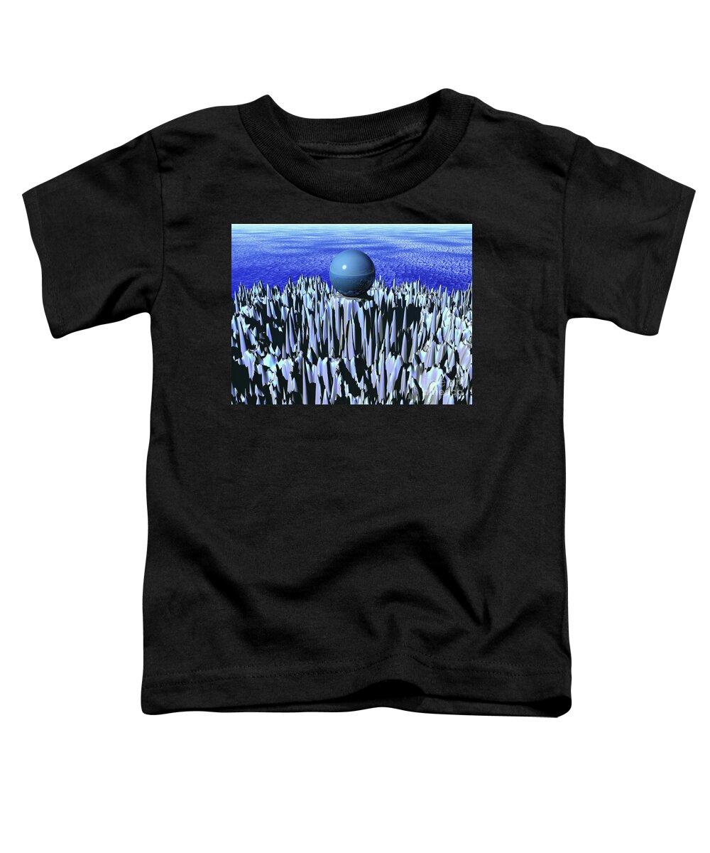 Landscape Toddler T-Shirt featuring the digital art Turquoise Sphere by Phil Perkins
