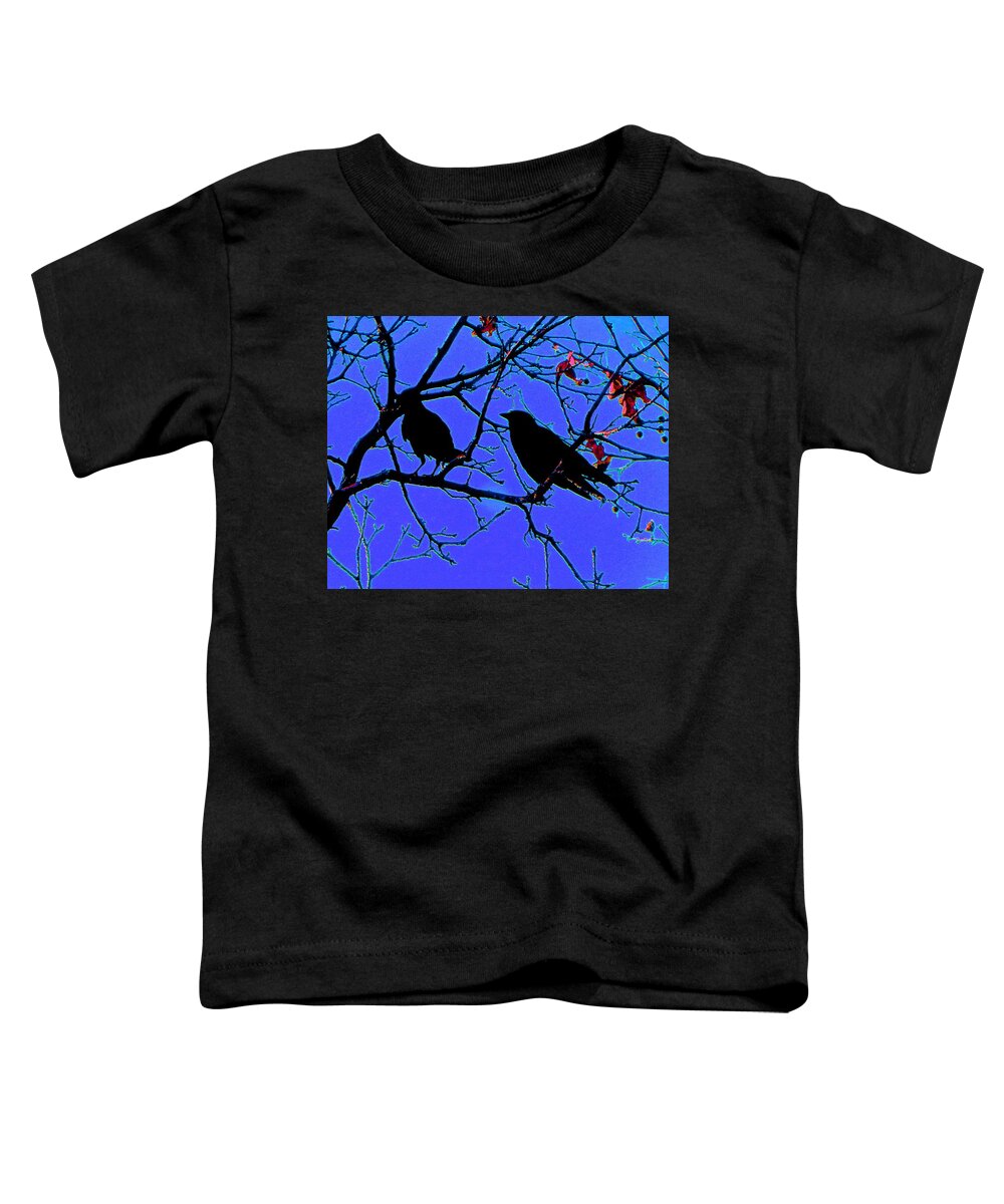 Bird Toddler T-Shirt featuring the photograph Two Crows On A Branch by Andrew Lawrence