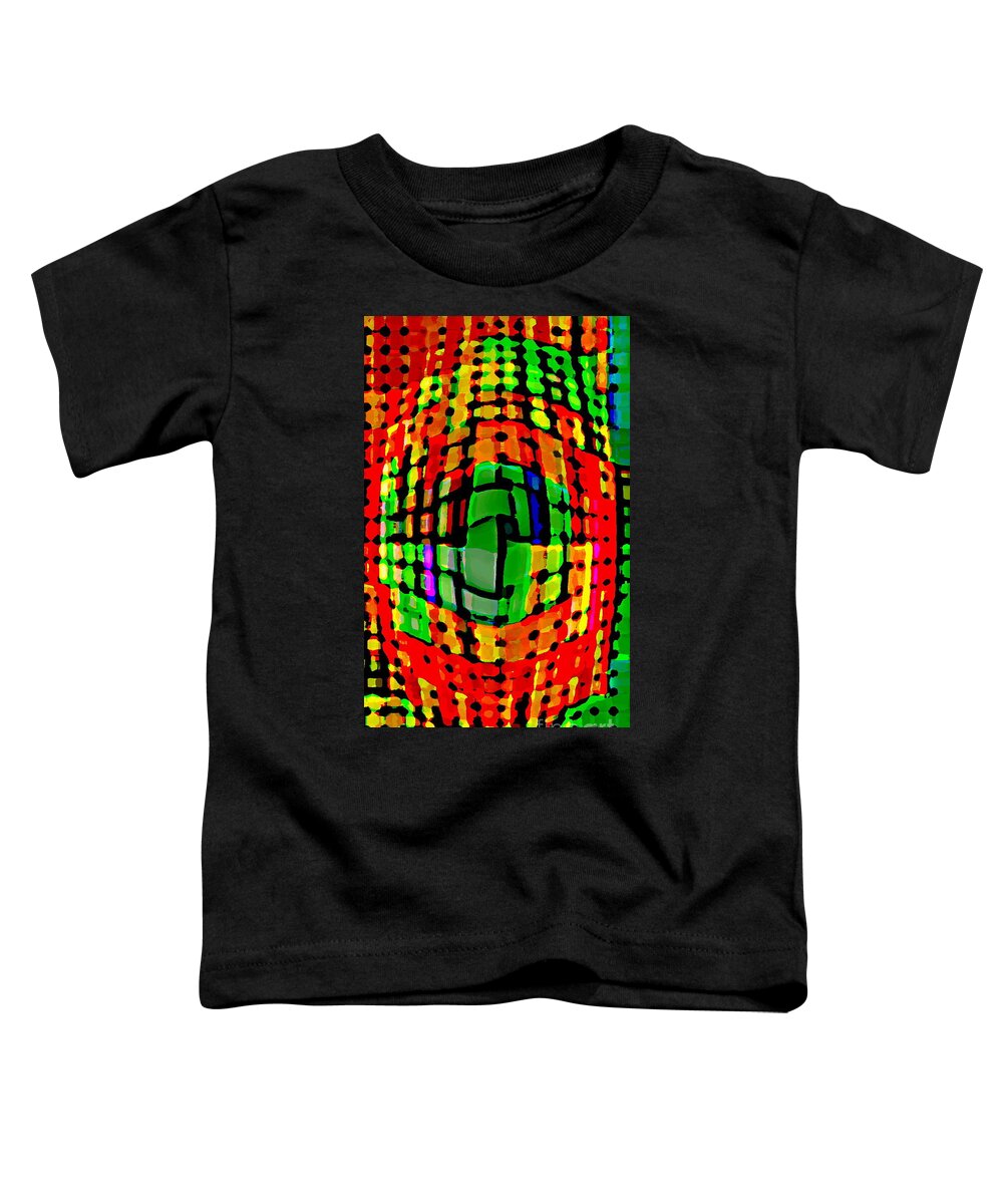 Bold And Colorful Cubistic Design Wearable Fine Art Happy Geometric Customized By C Spandau Artist Toddler T-Shirt featuring the painting Bold And Colorful Cubistic Design Wearable Fine Art Happy Geometric Customized By C Spandau Artist by Carole Spandau