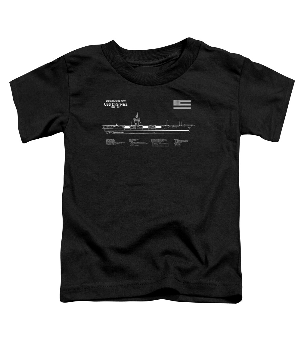 Uss Enterprise Toddler T-Shirt featuring the digital art USS Enterprise Aircraft Carrier CVN-65 - PD by SP JE Art