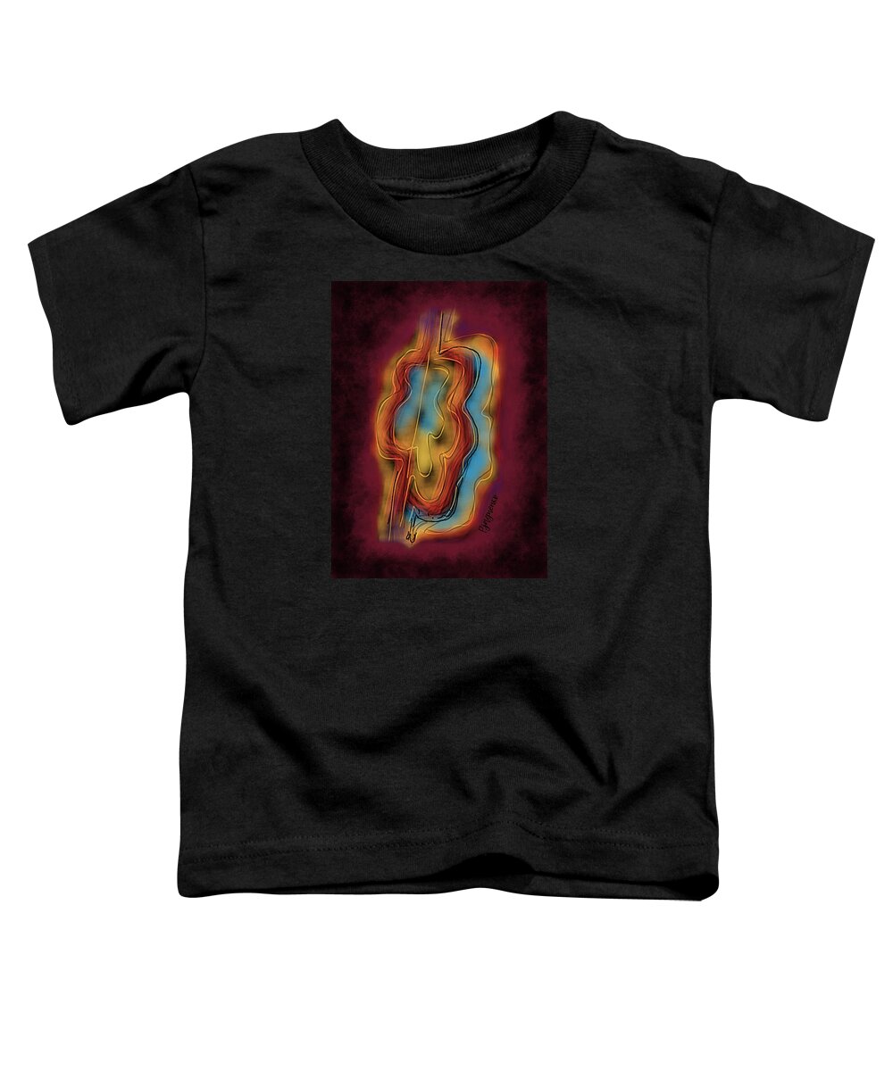 Abstract Toddler T-Shirt featuring the digital art Vibrating cloud by Ljev Rjadcenko