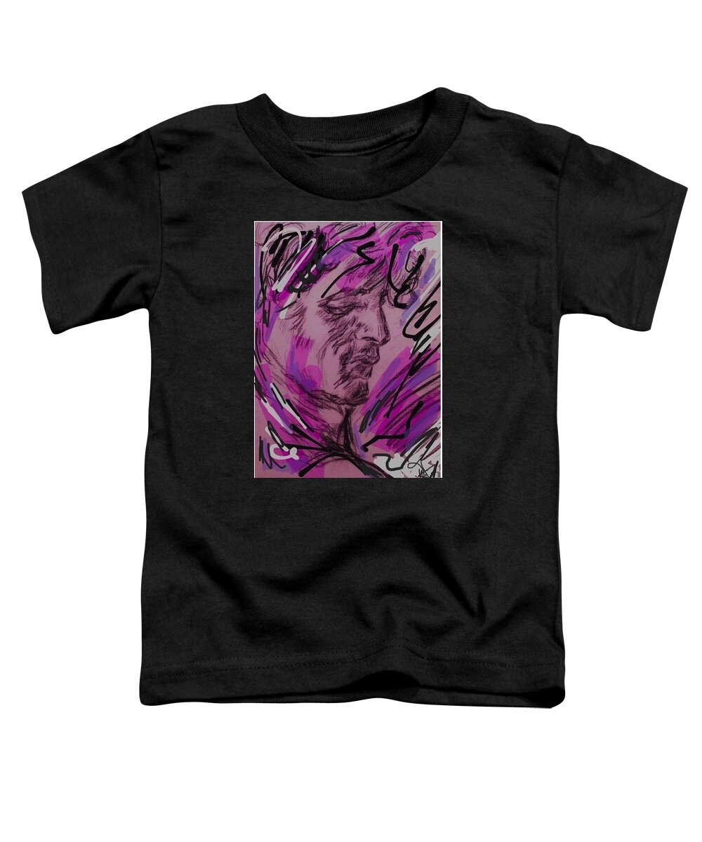 Man Toddler T-Shirt featuring the drawing Violet by Dawn Caravetta Fisher