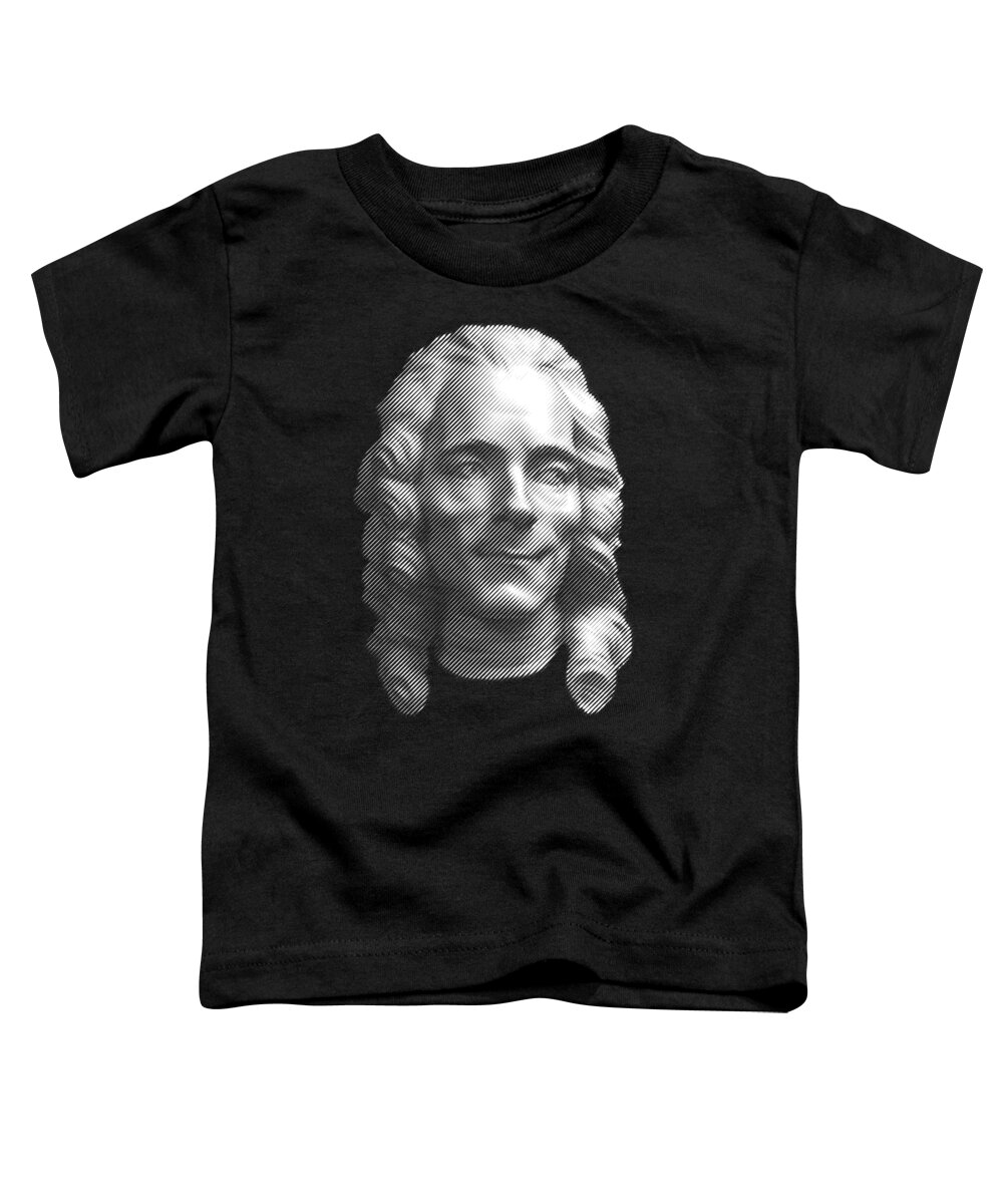 Voltaire Toddler T-Shirt featuring the digital art Voltaire portrait by Cu Biz