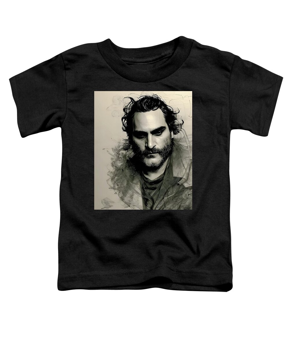 Joaquin Phoenix Toddler T-Shirt featuring the digital art Walk the Line - Joaquin Phoenix by Fred Larucci