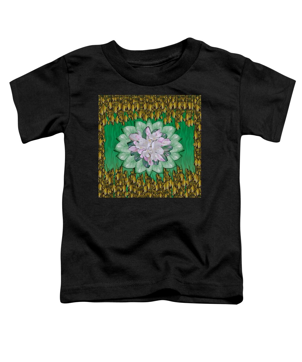 Flower Toddler T-Shirt featuring the mixed media Water Lily In Calm Beautiful Peacefulness by Pepita Selles