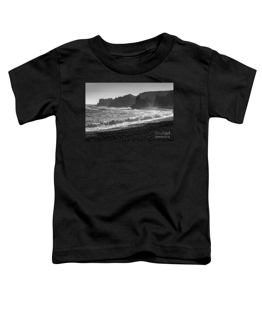Iceland Toddler T-Shirt featuring the photograph Waves and cliffs in Snaefellsnes peninsula, Iceland by Delphimages Photo Creations