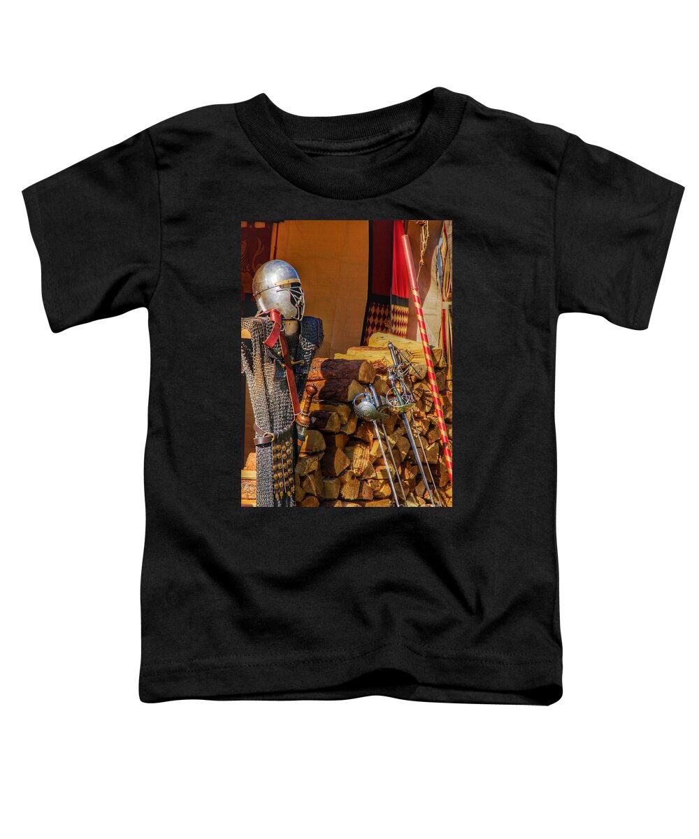  Toddler T-Shirt featuring the photograph Weapons and Armour by Rodney Lee Williams