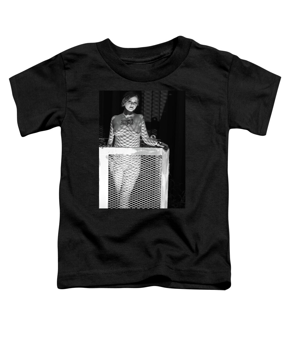 Bw Toddler T-Shirt featuring the photograph What Lies in the Shadows by Cully Firmin