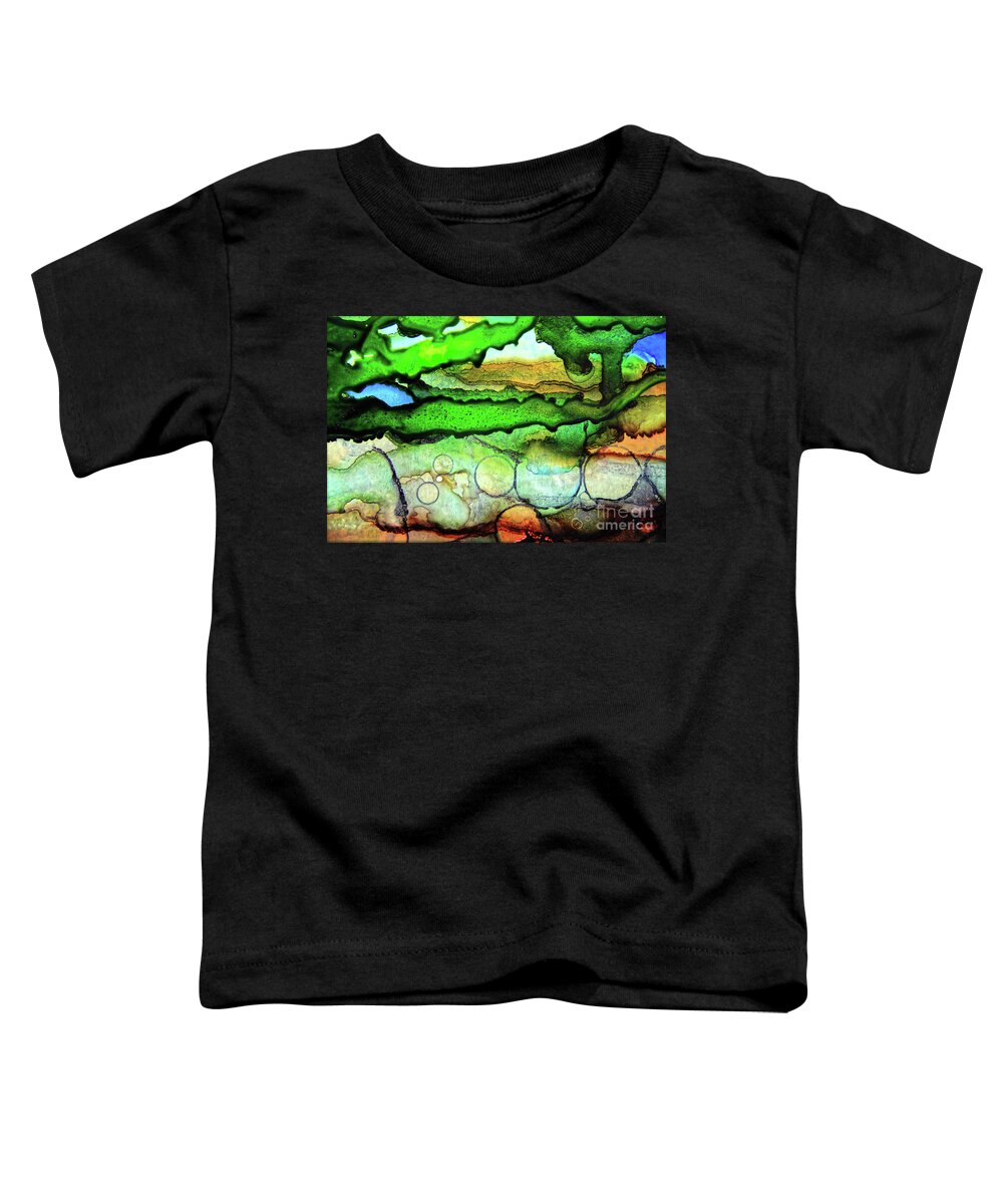 Abstract Toddler T-Shirt featuring the painting Where the rivers flow by Jolanta Anna Karolska