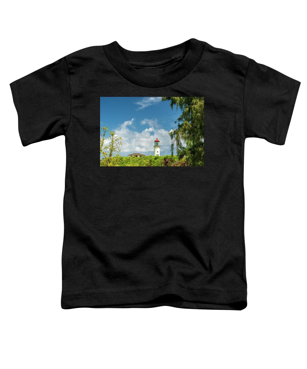 Hawaii Toddler T-Shirt featuring the photograph Wide Angle Shot of Kilauea Point Lighthouse by Betty Eich