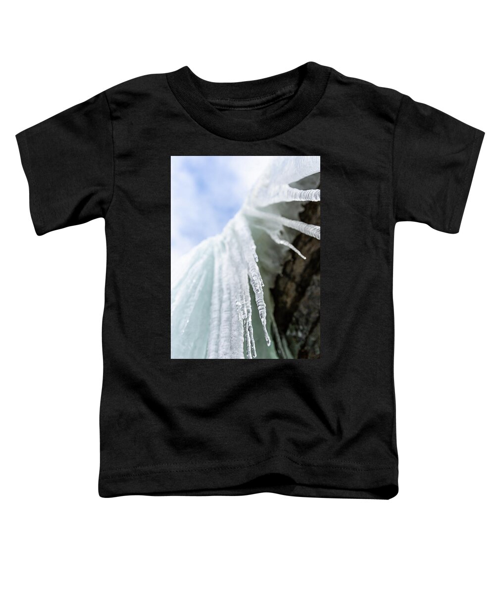 Winter Toddler T-Shirt featuring the photograph Winter At The Waterfall by Andreas Levi