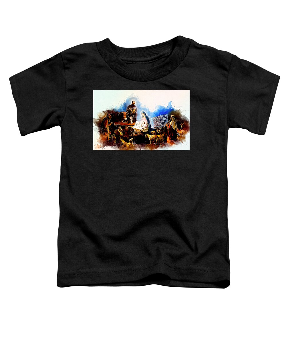 God Toddler T-Shirt featuring the painting Worship by Charlie Roman