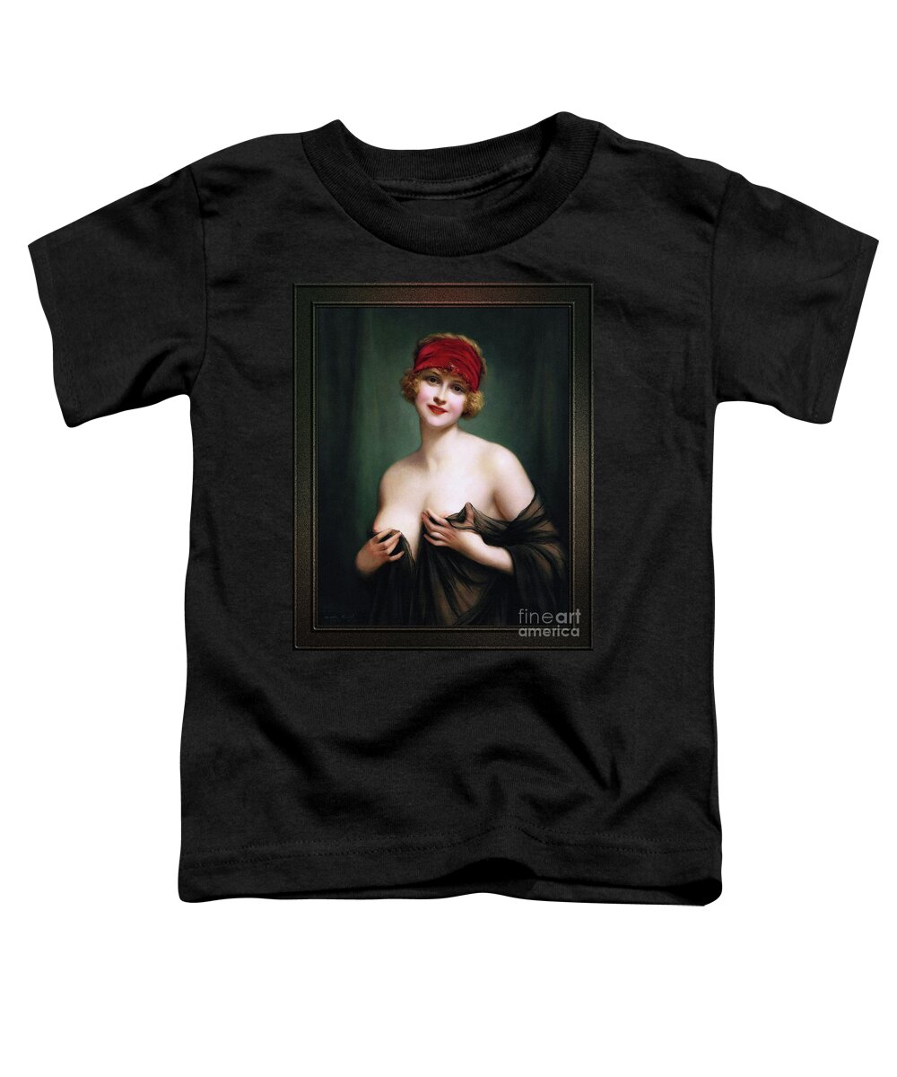 Young Woman In A Negligee Toddler T-Shirt featuring the painting Young Woman In A Negligee by Francois Martin-Kavel by Rolando Burbon