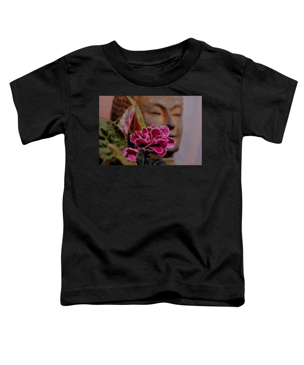 Buddha Toddler T-Shirt featuring the photograph Zen Violet by Vallee Johnson