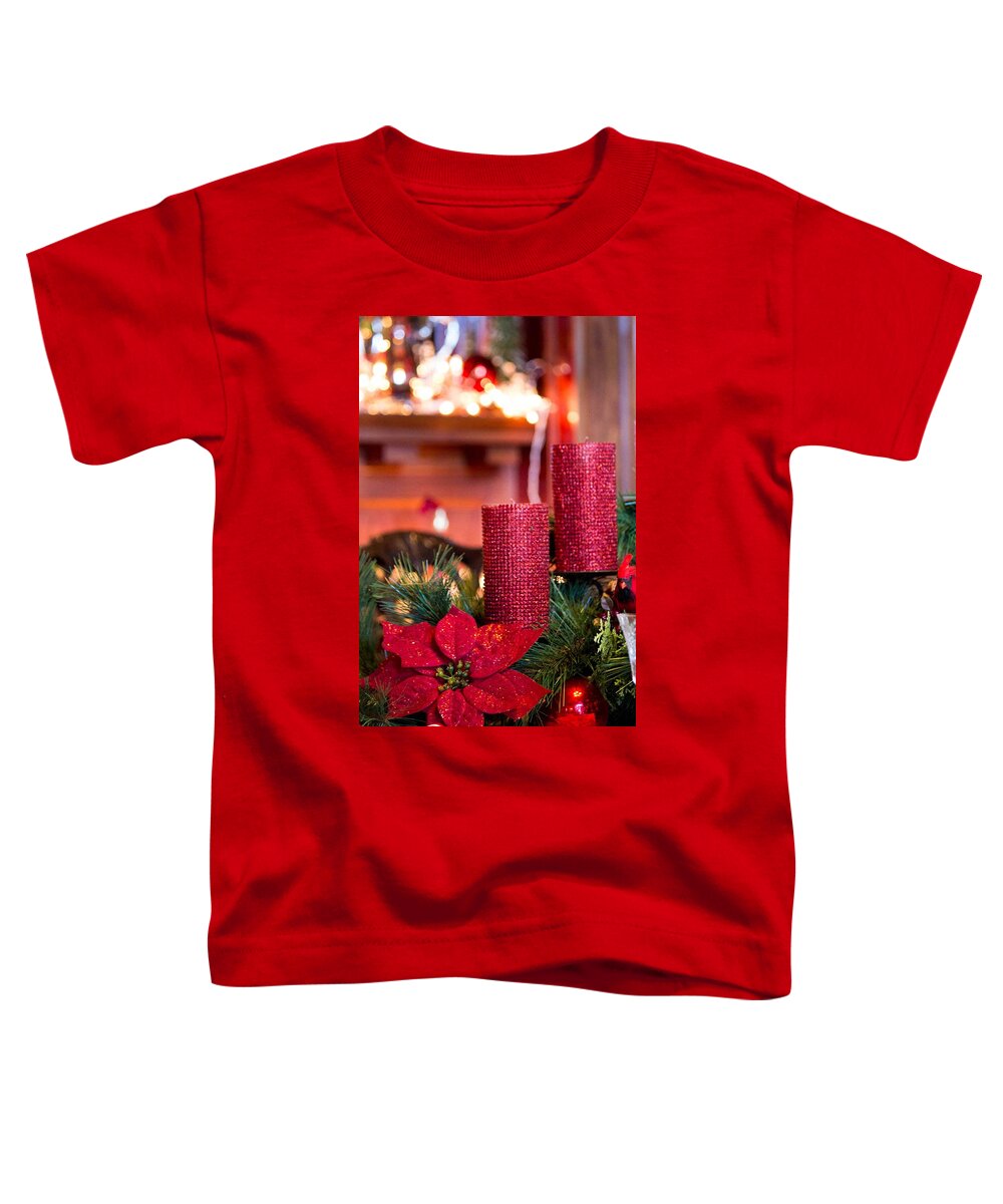 Christmas Toddler T-Shirt featuring the photograph Christmas Candles #1 by Patricia Babbitt
