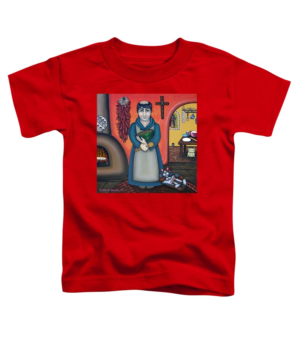 San Pascual Toddler T-Shirt featuring the painting San Pascuals Kitchen #2 by Victoria De Almeida