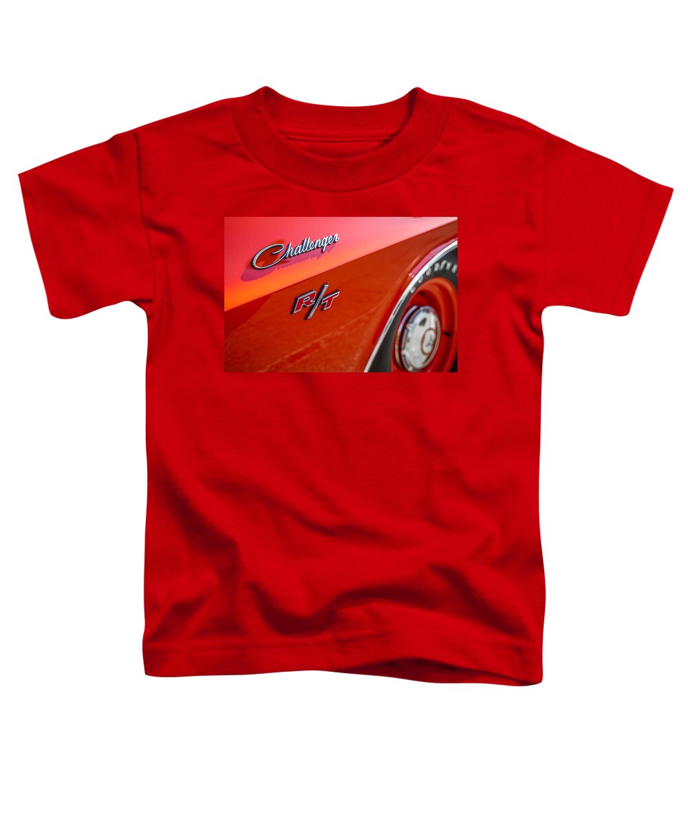 1970 Toddler T-Shirt featuring the photograph 1970 Dodge Challenger Emblem by Ron Pate