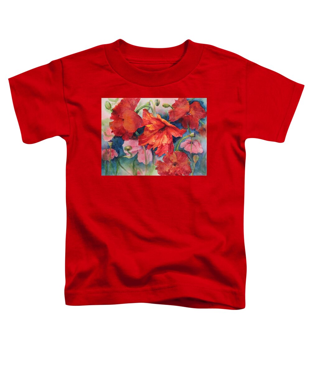 Flowers Toddler T-Shirt featuring the painting Oriental Poppies by Ruth Kamenev