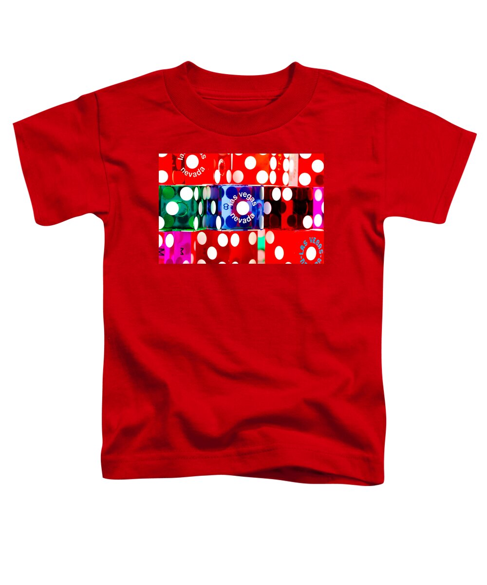 Las Vegas Toddler T-Shirt featuring the photograph Colorful Dice by Raul Rodriguez