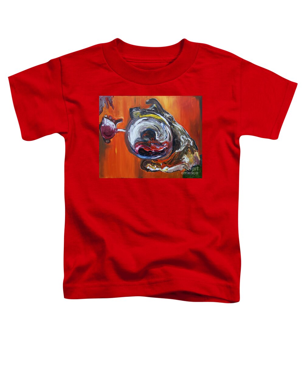 Drinking Toddler T-Shirt featuring the painting Aspro Pato by James Lavott