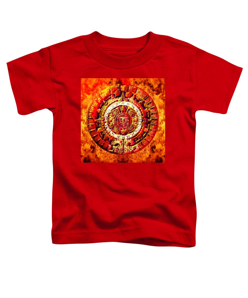 America Toddler T-Shirt featuring the photograph Aztec Sun Stone by YoPedro