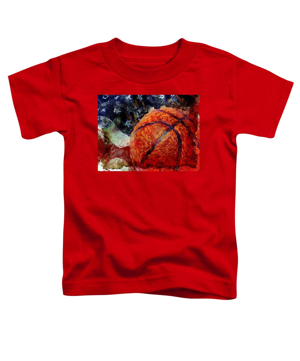 Basketball Toddler T-Shirt featuring the digital art Basketball USA by David G Paul