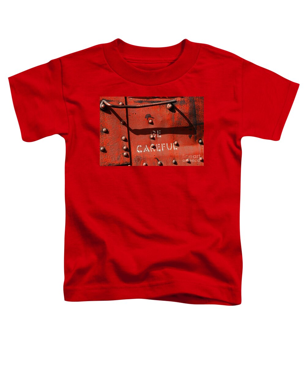 Train Toddler T-Shirt featuring the photograph Be Careful by Peggy Hughes