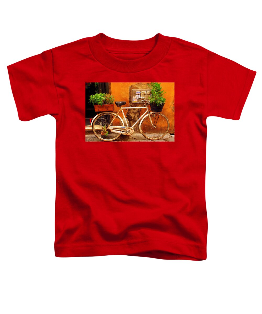 Rome Toddler T-Shirt featuring the photograph Bicycle in Rome by Caroline Stella