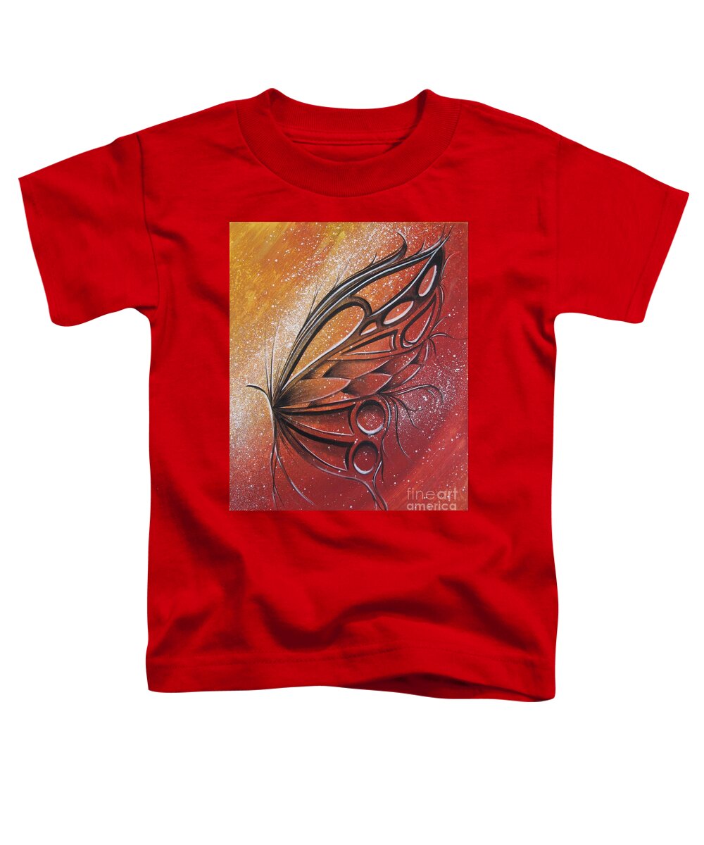 Reina Toddler T-Shirt featuring the painting Butterfly 6 by Reina Cottier