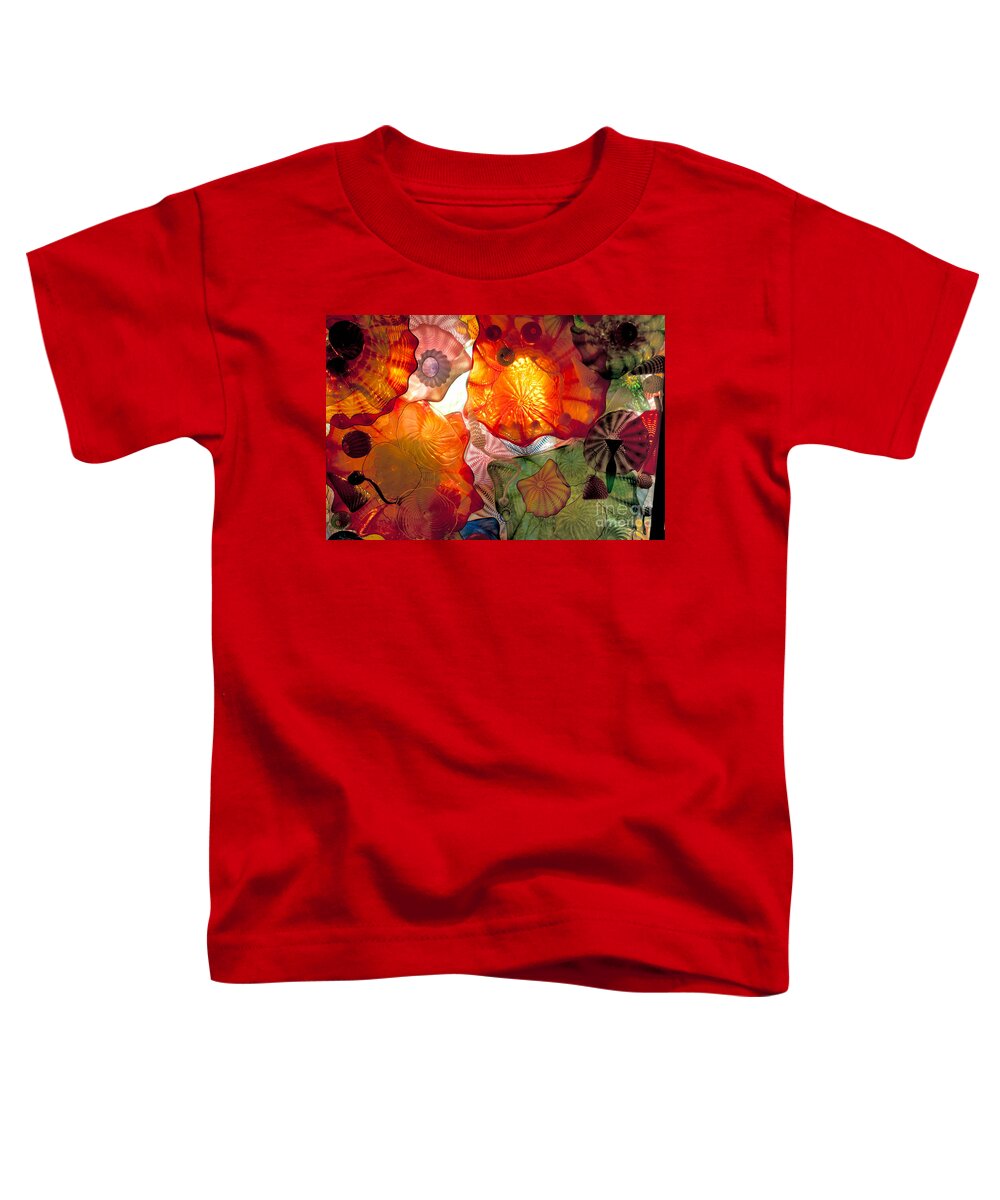 Art Toddler T-Shirt featuring the photograph Chihulys Seaform Pavilion At Night by Mark Newman