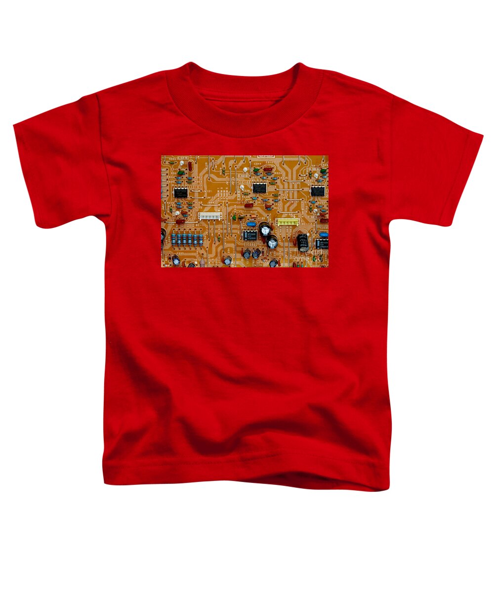 Chip Toddler T-Shirt featuring the photograph Circiruit Board Macro by Amy Cicconi