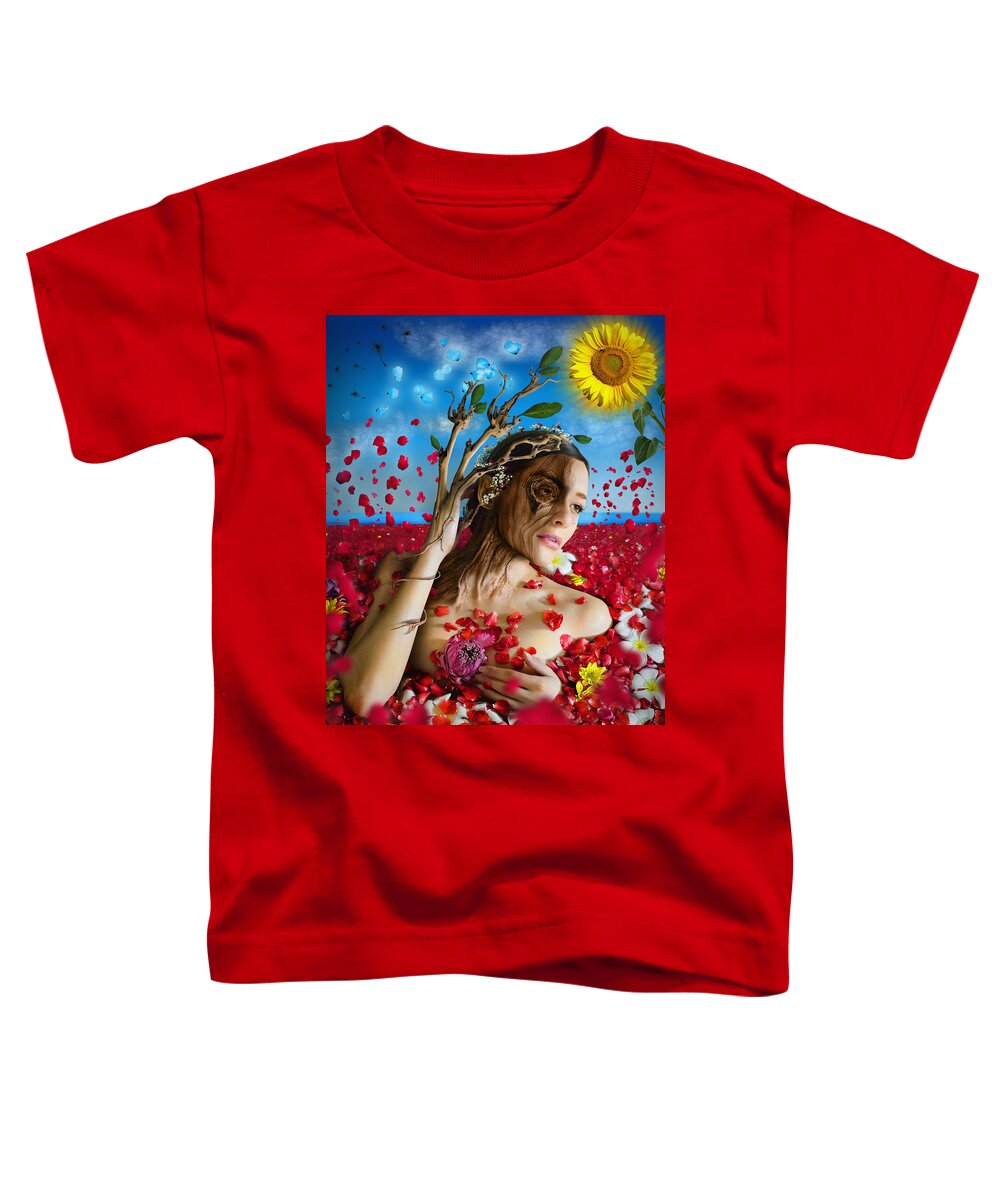 Dafne Toddler T-Shirt featuring the digital art Dafne  Hit in the physical but hurt the soul by Alessandro Della Pietra