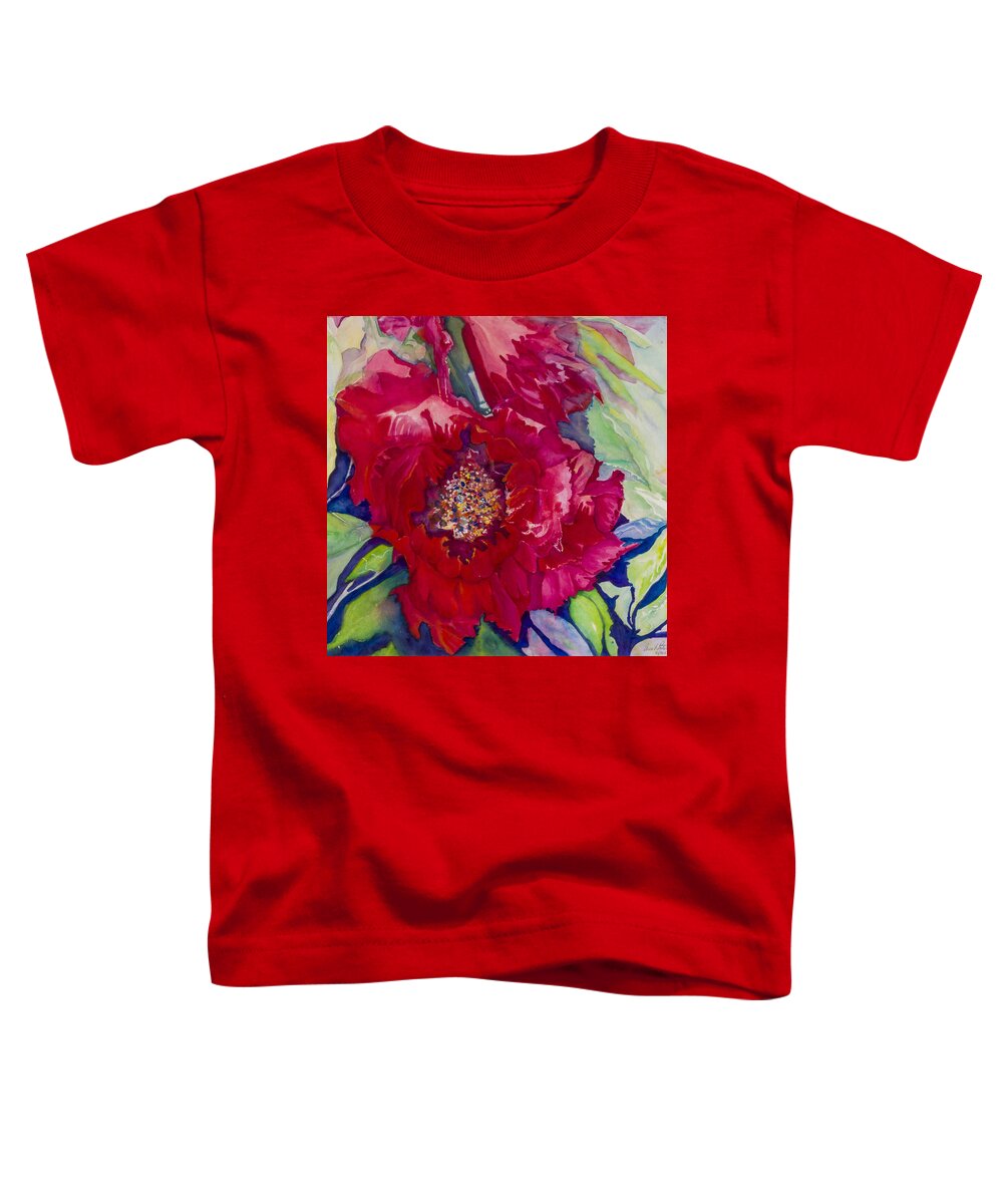 Art Toddler T-Shirt featuring the photograph Double Peony - original watercolor painting by Anna Porter