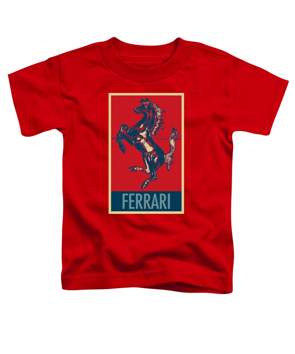 Ferrari Toddler T-Shirt featuring the photograph FERRARI STALLION in HOPE by Rob Hans