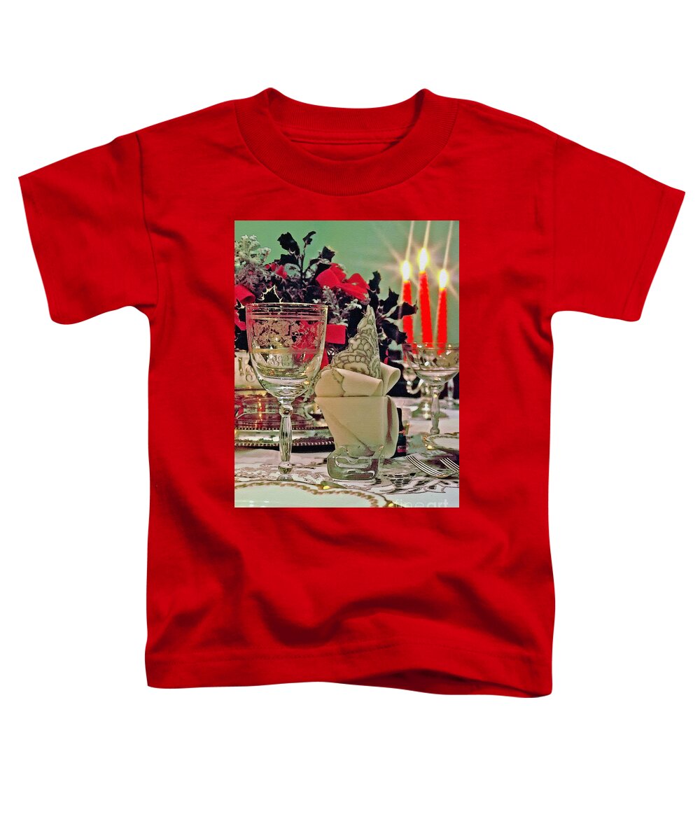 Candles Toddler T-Shirt featuring the photograph Festive Setting by Geoff Crego
