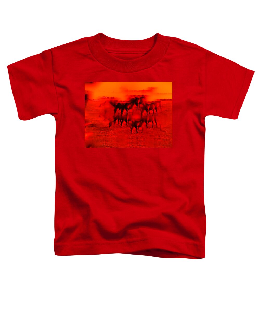 Fire Horses Toddler T-Shirt featuring the photograph The Fire Horses by Paddy Shaffer