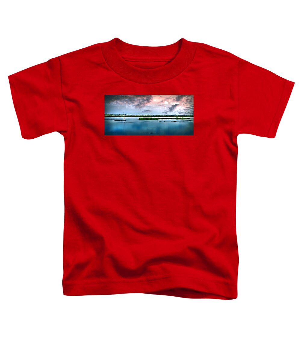 Fishing Toddler T-Shirt featuring the photograph Fishing The Lake by Ian Gledhill