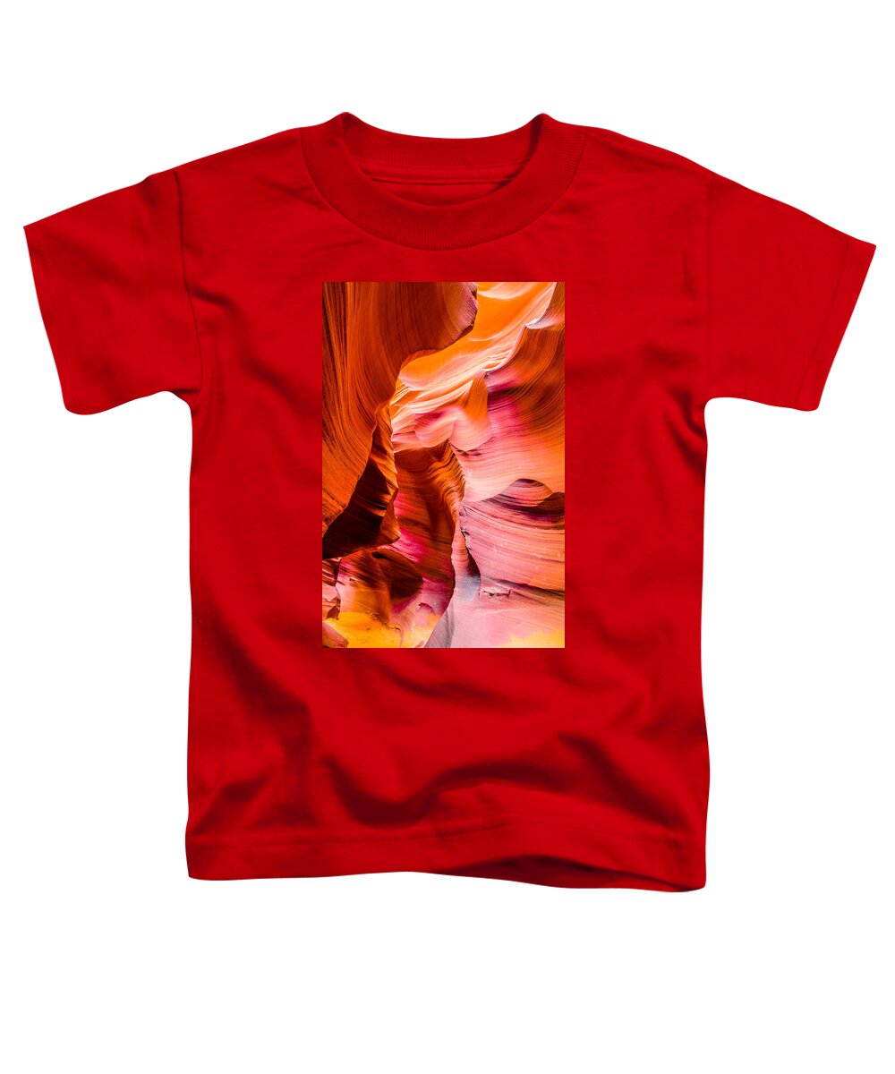 Antelope Canyon Toddler T-Shirt featuring the photograph Flame Canyon 1 by Jason Chu