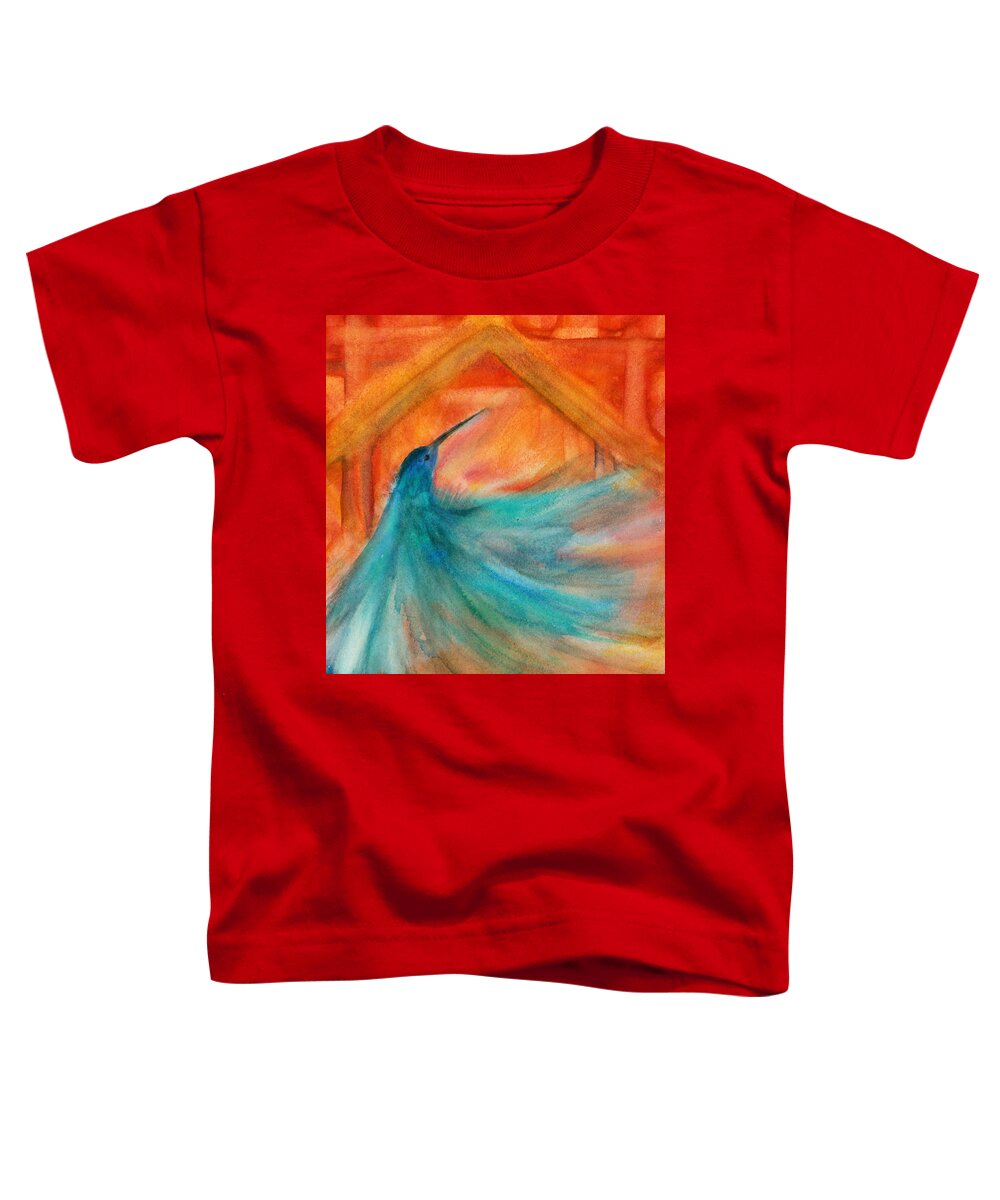 Bird Toddler T-Shirt featuring the painting Flying up to your door by Suzy Norris