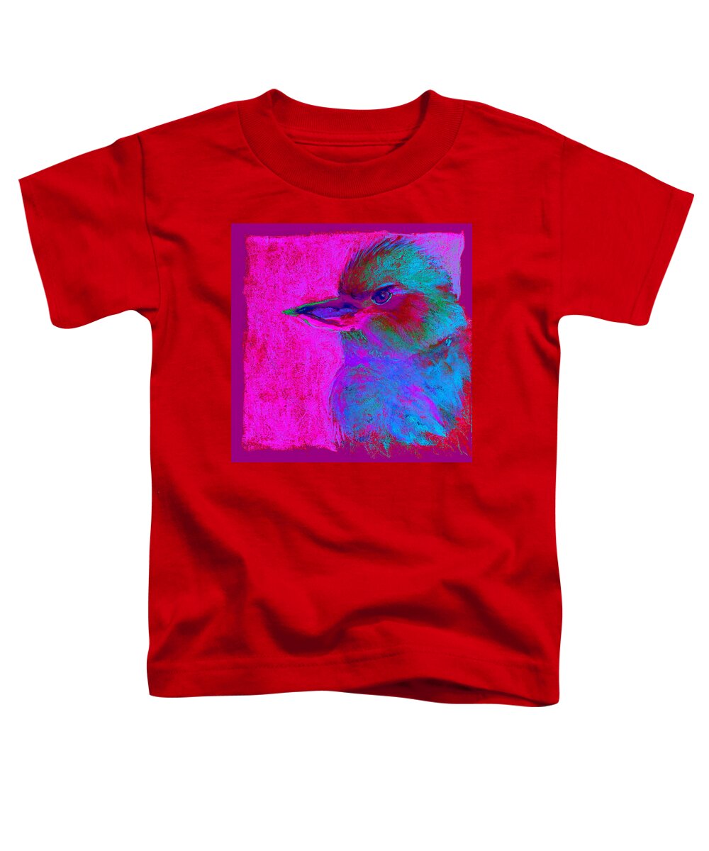 Art Toddler T-Shirt featuring the painting Funky Kookaburra Australian Bird Art Prints by Sue Jacobi