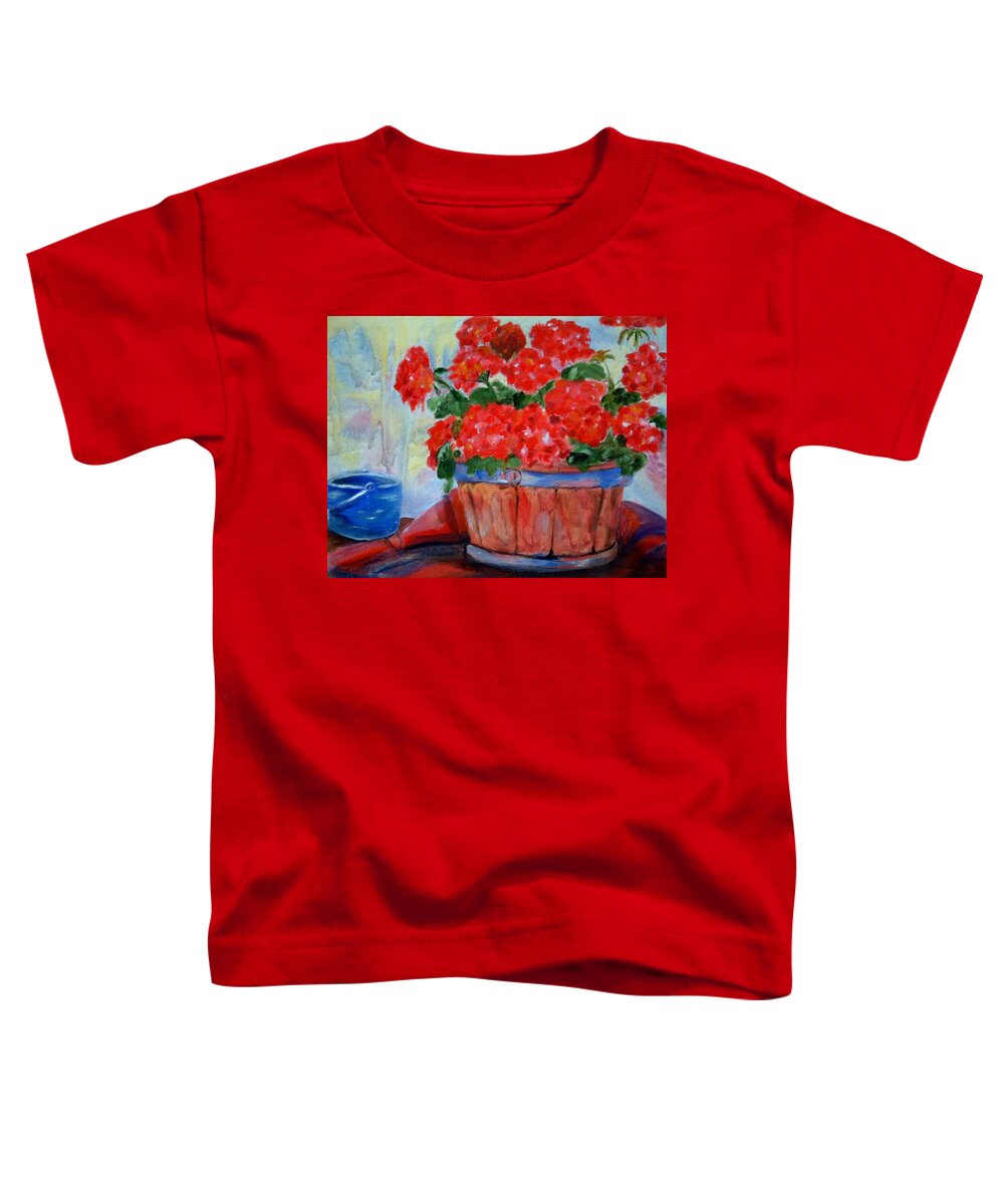 Flowers Toddler T-Shirt featuring the painting Geraniums by Portraits By NC