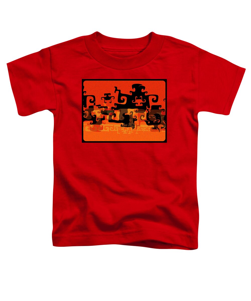 Gnarly Silhouette Parade Toddler T-Shirt featuring the digital art Gnarly Silhouette Parade by Kiki Art