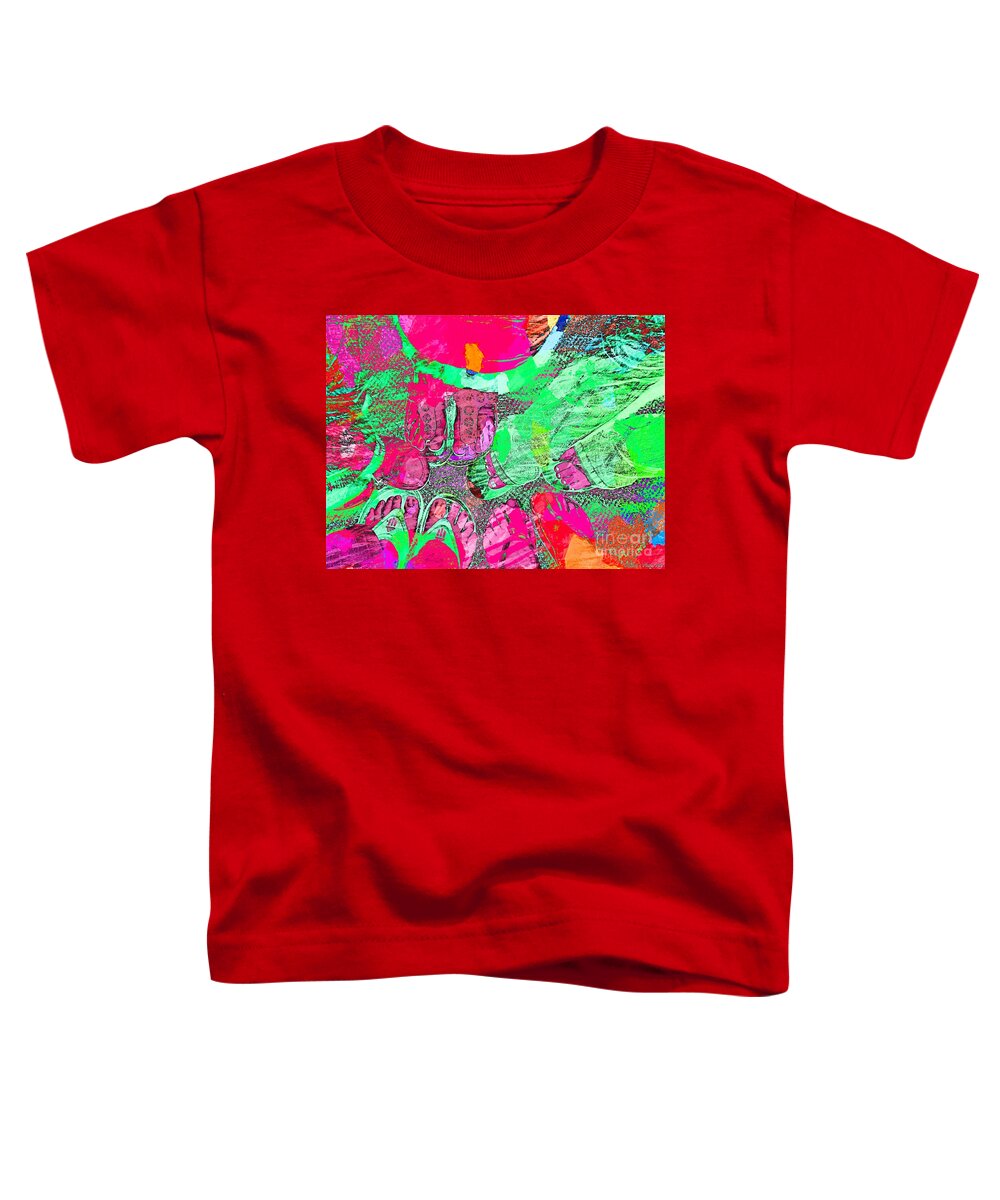 People Toddler T-Shirt featuring the photograph Happy Feet abstract photoart by Debbie Portwood