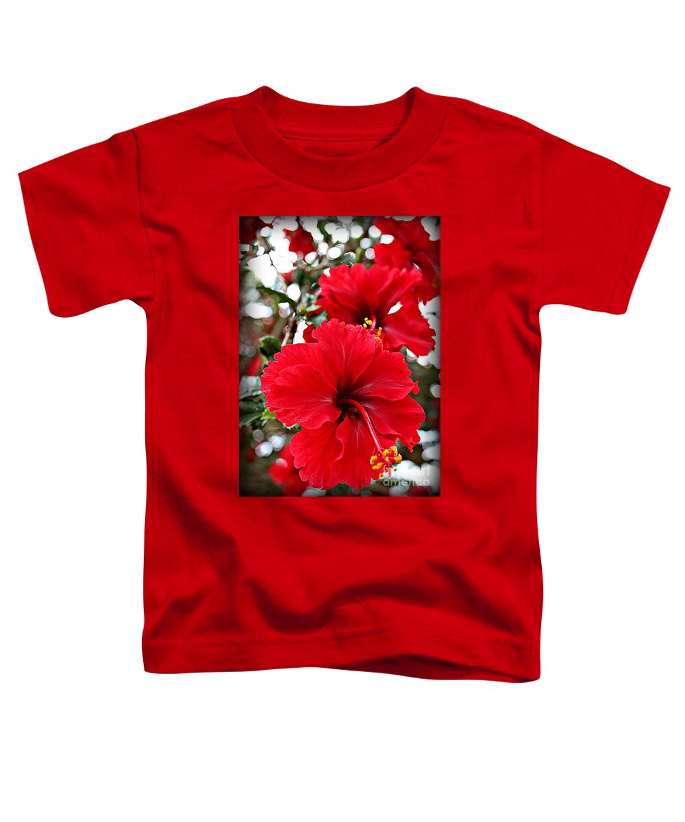 Hibiscus Flowers Toddler T-Shirt featuring the photograph Hibiscus Perspective by Clare Bevan