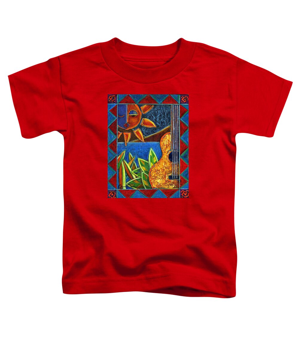 Guitar Toddler T-Shirt featuring the painting Hispanic Heritage by Oscar Ortiz