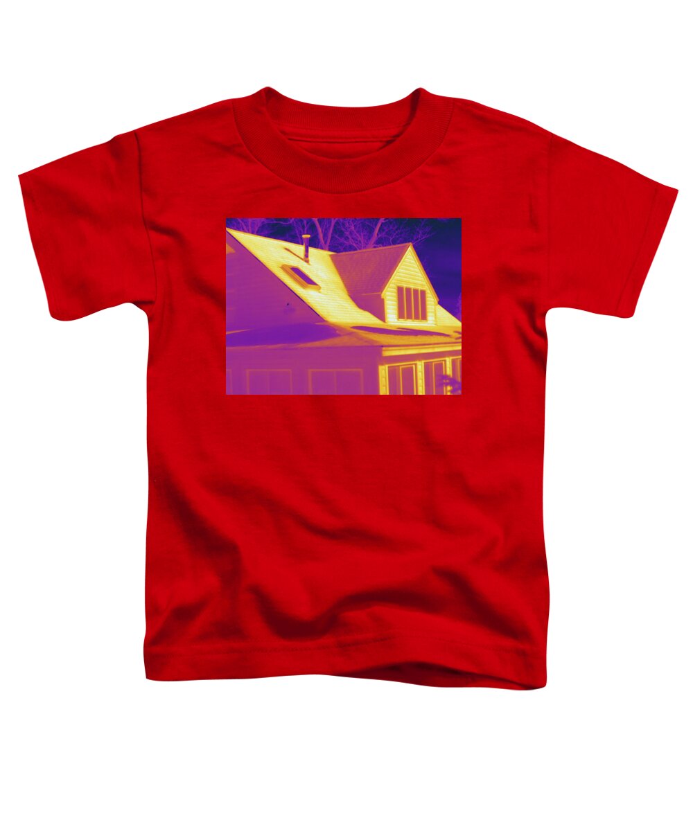 Thermography Toddler T-Shirt featuring the photograph House On A Winter Day, Thermogram by Science Stock Photography