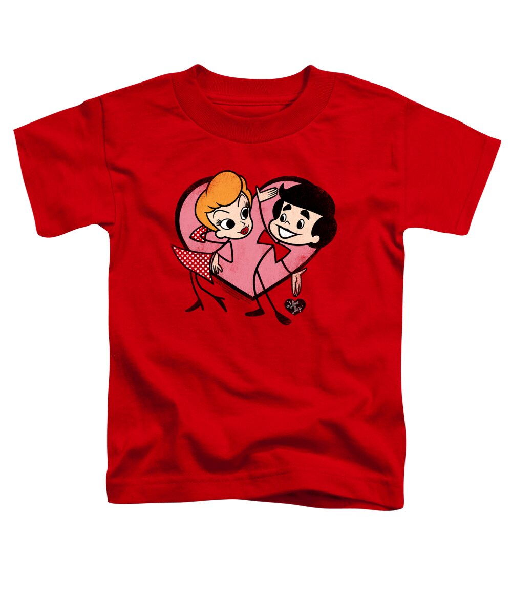  Toddler T-Shirt featuring the digital art I Love Lucy - Cartoon Love by Brand A