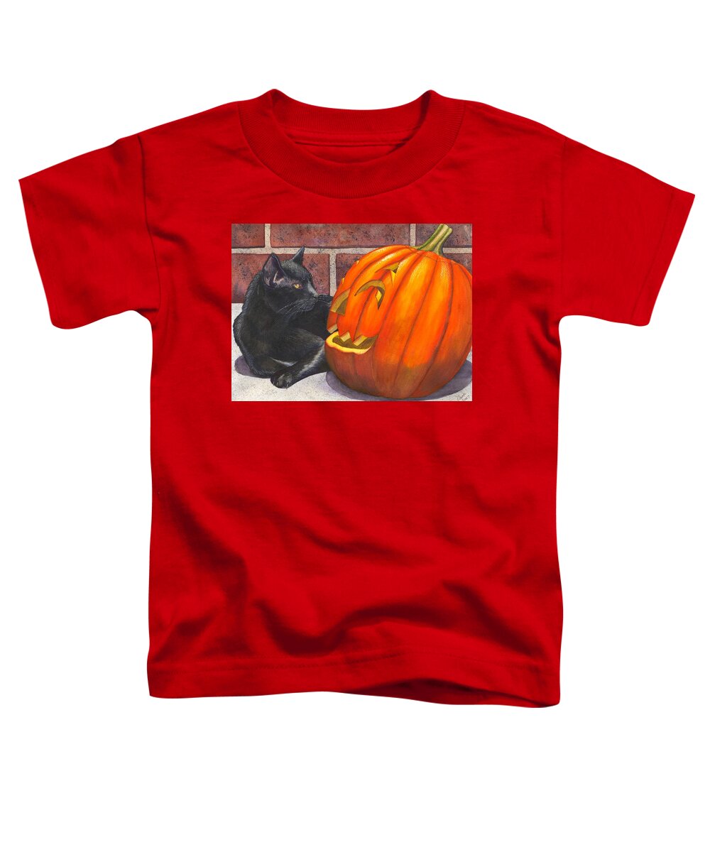 Cat Toddler T-Shirt featuring the painting Inside Joke by Catherine G McElroy