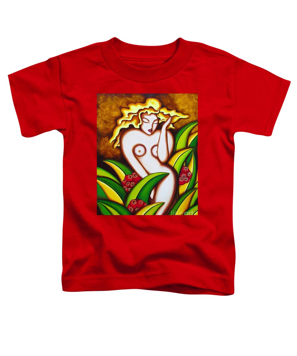 Female Nude Toddler T-Shirt featuring the painting Jungle Nude by Joseph Sonday