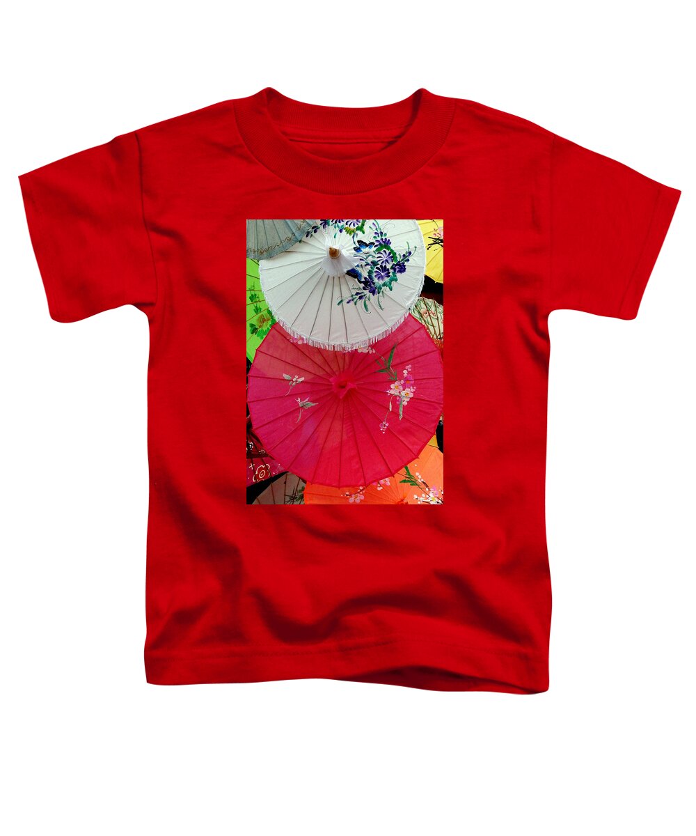 Abstract Toddler T-Shirt featuring the photograph Parasols 1 by Rodney Lee Williams